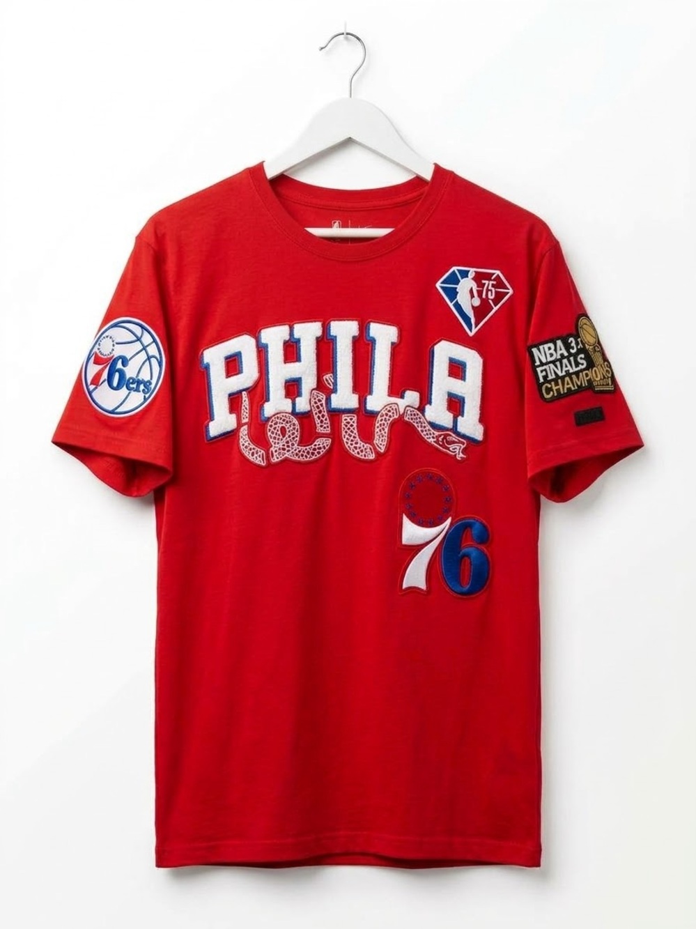 Pro Standard Philadelphia 76ers championship  Red Graphic Tee - NBA Collection